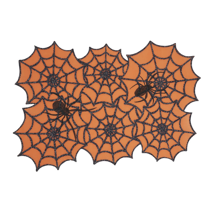 Napperon Spiderweb (ensemble de 4), Orange