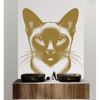 Siamese Cat Wall Decal Dog Decor Cat Kids Cat Wall Art Decal Cat Lover Animals Cat Wall Bathroom Wall Decals Stickers Vinyl