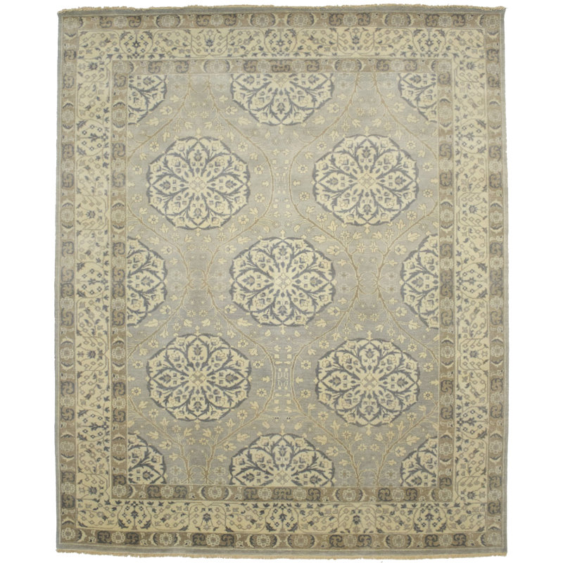 Tapis oriental brun / crème traditionnel 10x14 Oushak Chobi