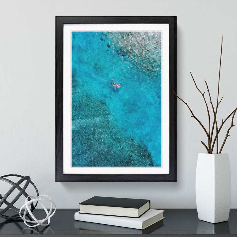 A Boat in the Maldives - Picture Frame Graphic Art, 65cm H x 48cm W x 2cm D, Black Framed