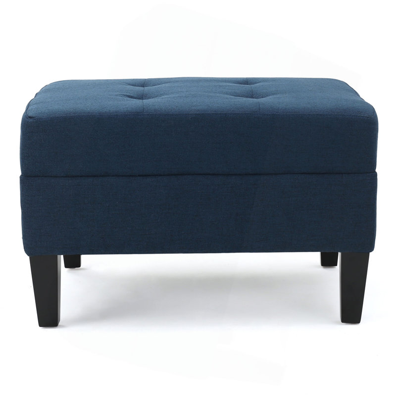 Accent Fabric Ottoman（Only Ottoman), Navy Blue