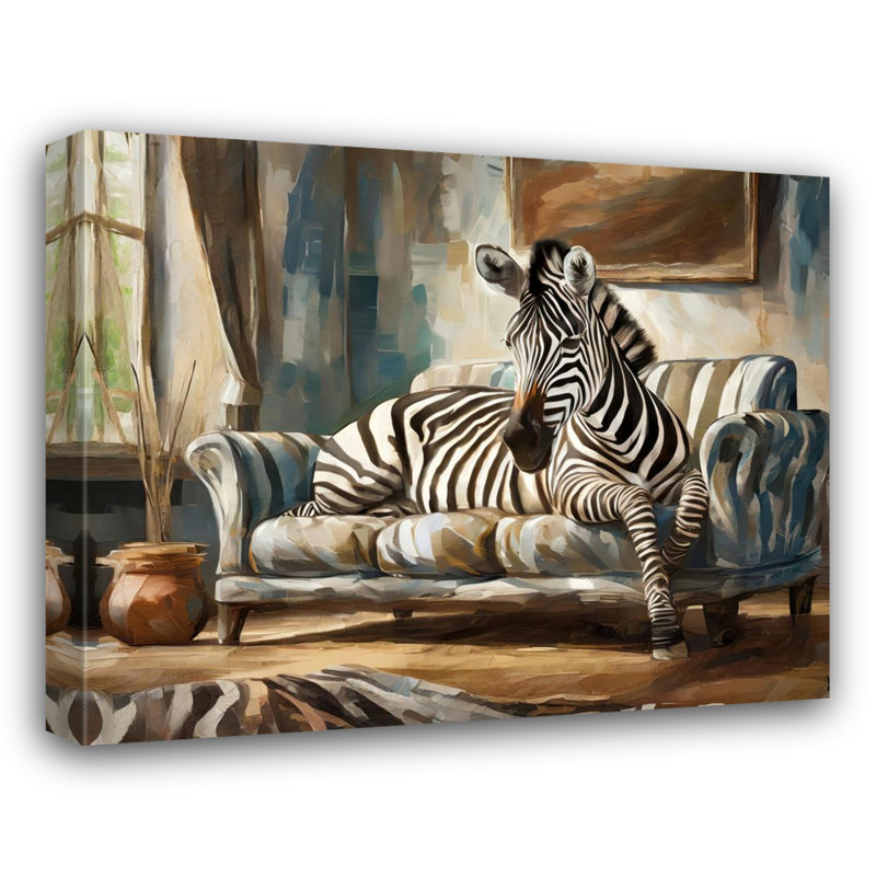 «Zebra Couch» sur toile, H 26 po x l 32 po