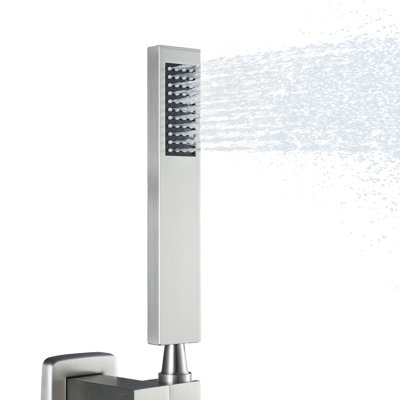 Douche plate en acier inoxydable 304 avec buses en silicone faciles à nettoyer