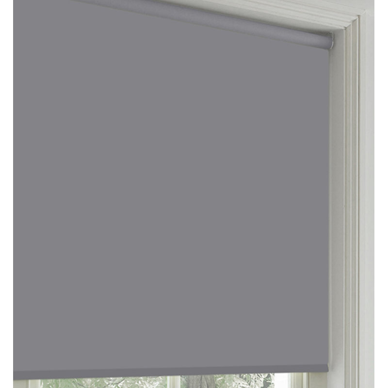 Rideaux occultant sans cordon, gris, L 27 po x L 77 po
