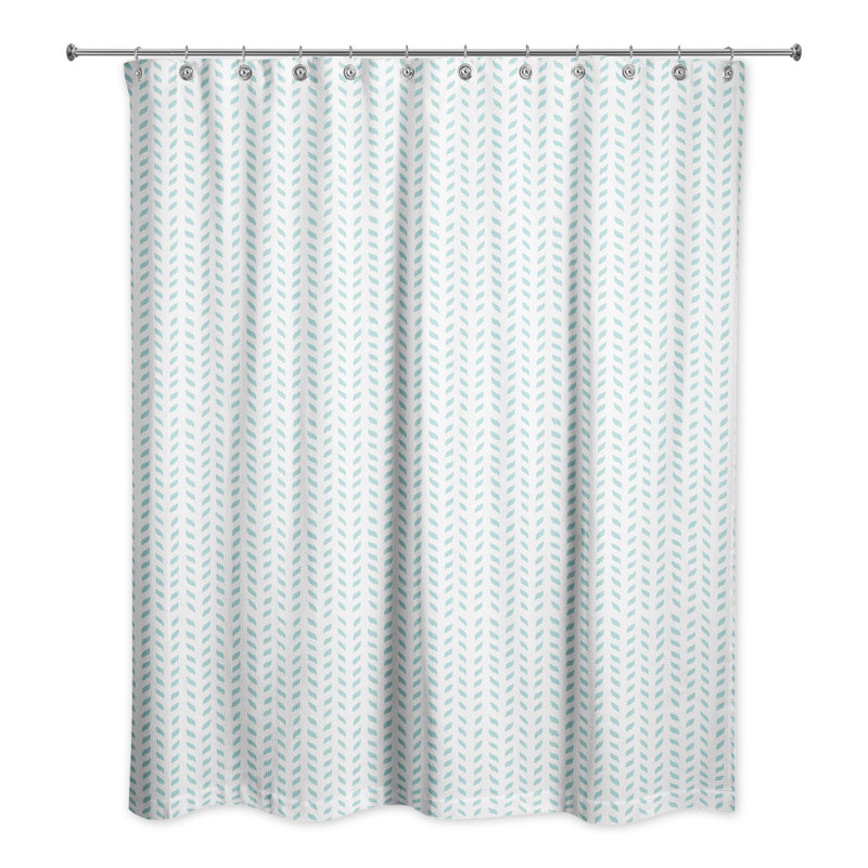 Rideau de douche Hyrup, Blanc / bleu sarcelle