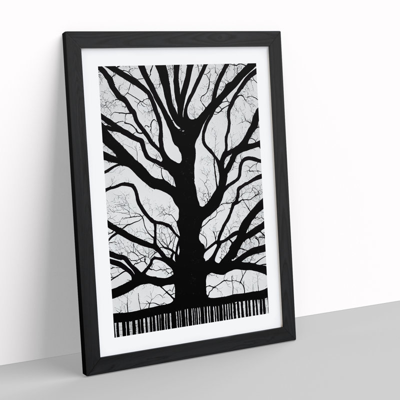 Silhouette of a Tree No.5 - Framed Print, Black, 64cm H x 46cm W