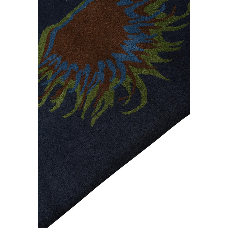 Tapis carré bleu marine Otto