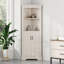 Grande armoire d'angle avec portes pour le salon, la salle de bain, la salle à manger ou la cuisine, beige