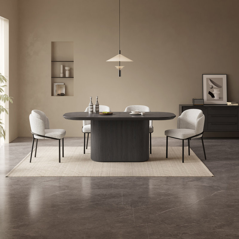 Ensemble de table de salle à manger 70 po avec 4 chaises pour la cuisine, le bar et le salon, Noir