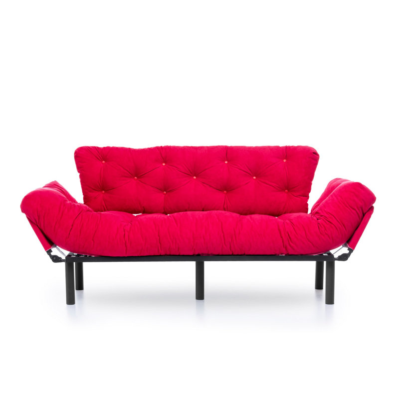 88.58" Upholstered Sleeper Sofa, Red