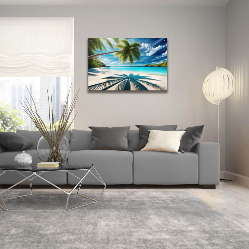  «Paradise Beach 10» par Rey Klimt, art mural en verre acrylique, 36 po x 24 po, H 24 po x l 36 po