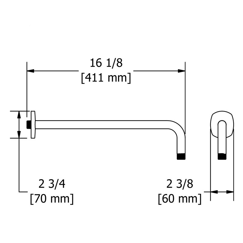 Venty 16" Wall Mount Shower Arm