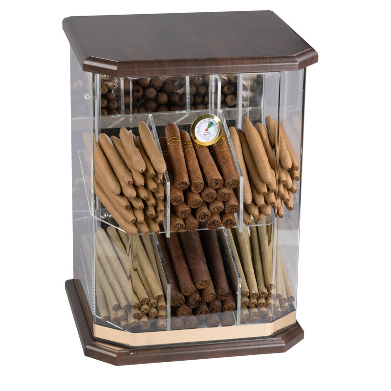 Wood Cigar Humidor, 17" H x 12.5" W x 10.5" D
