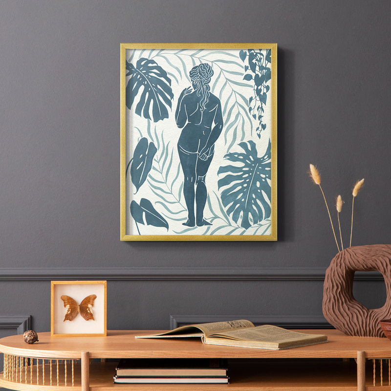 Moon Gazer III, reproduction encadrée - bois massif, Or, H 10 po x l 8 po