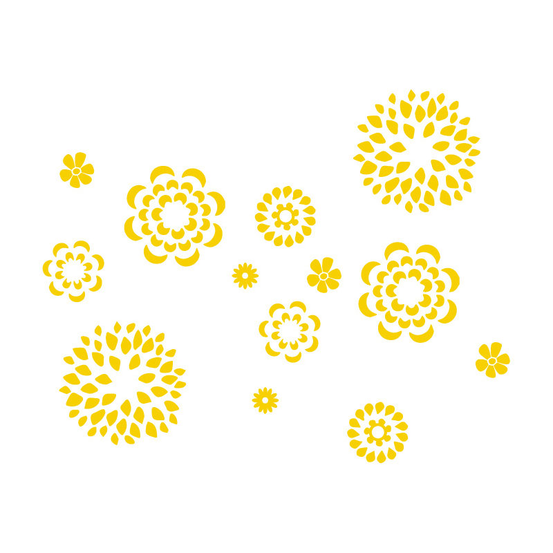 Adhésif décoratif motif floral, H 38 po x l 48 po x P 0,01 po, Jaune clair