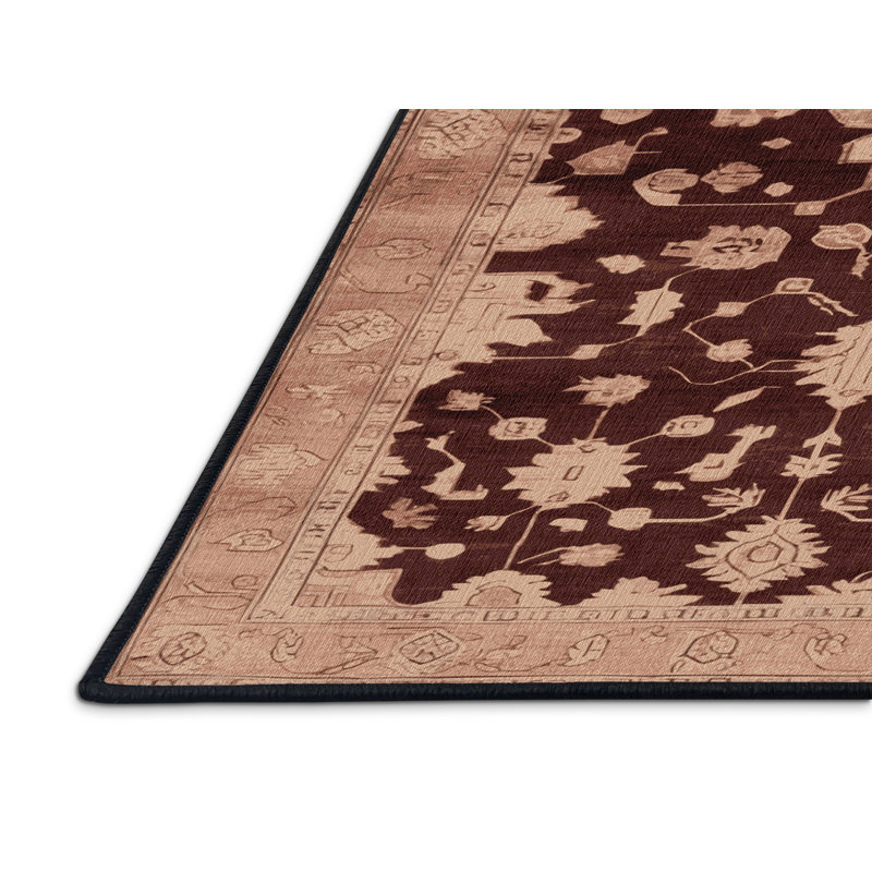 Machine Washable Overdyed Black Area Rug, Square 3'