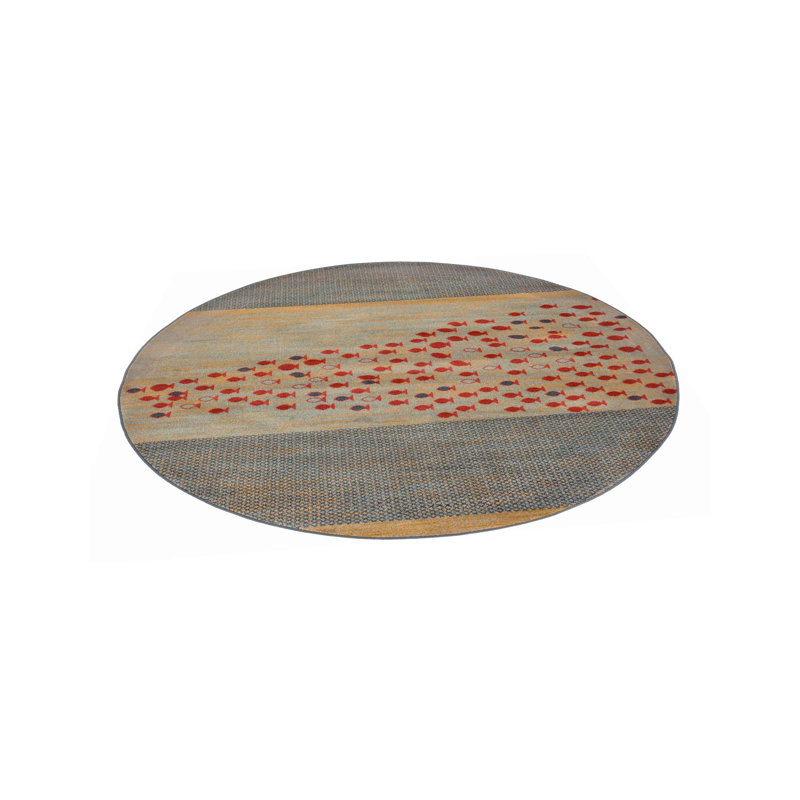 Abrigail Blue/Red/Beige Rug, Round 13'1"