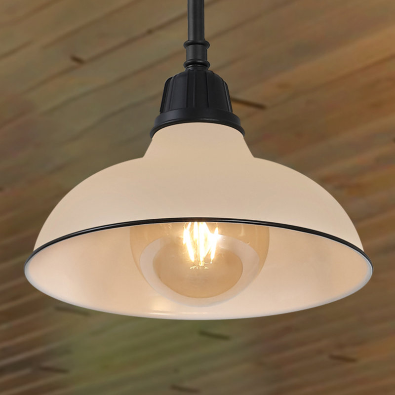 Mamani 1-Bulb 9.25" H Integrated LED Outdoor Pendant, Matte Almond