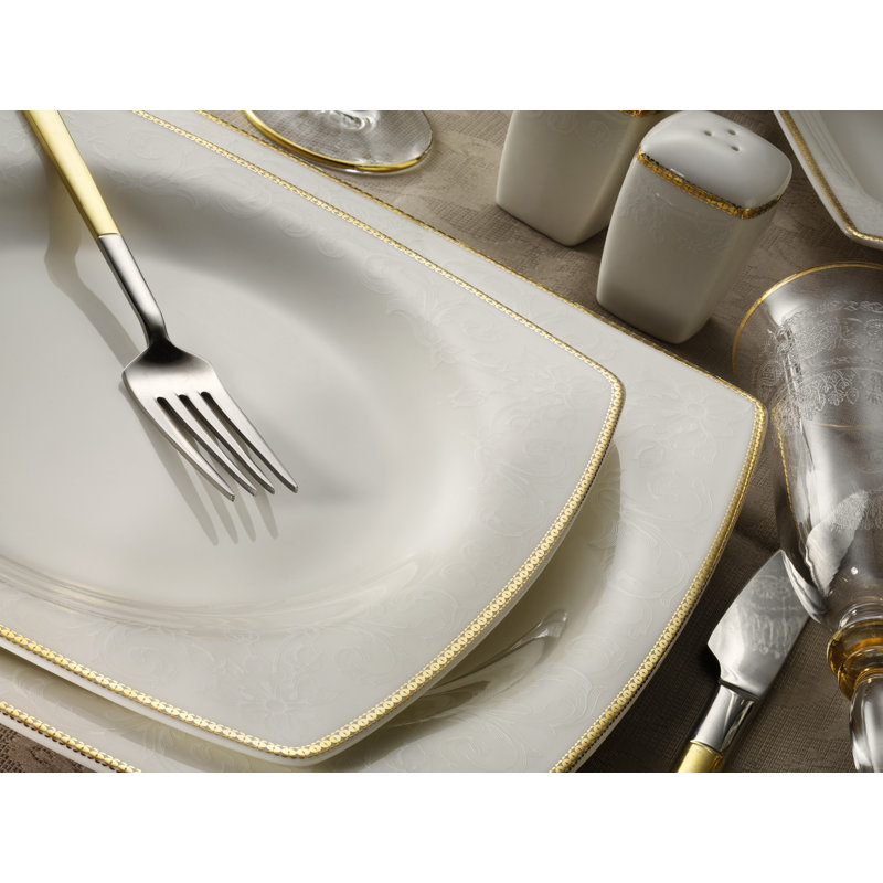 Otwell Piece Porcelain China Dinnerware Set - Service for 12