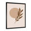 Abstrait terre cuite soleil et lune avec feuille tropicale - impression sur toile-59537937-59537936