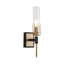 1-Light Wall Sconce With Clear Ribbed Glass