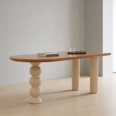 Cream Wood Dining Table