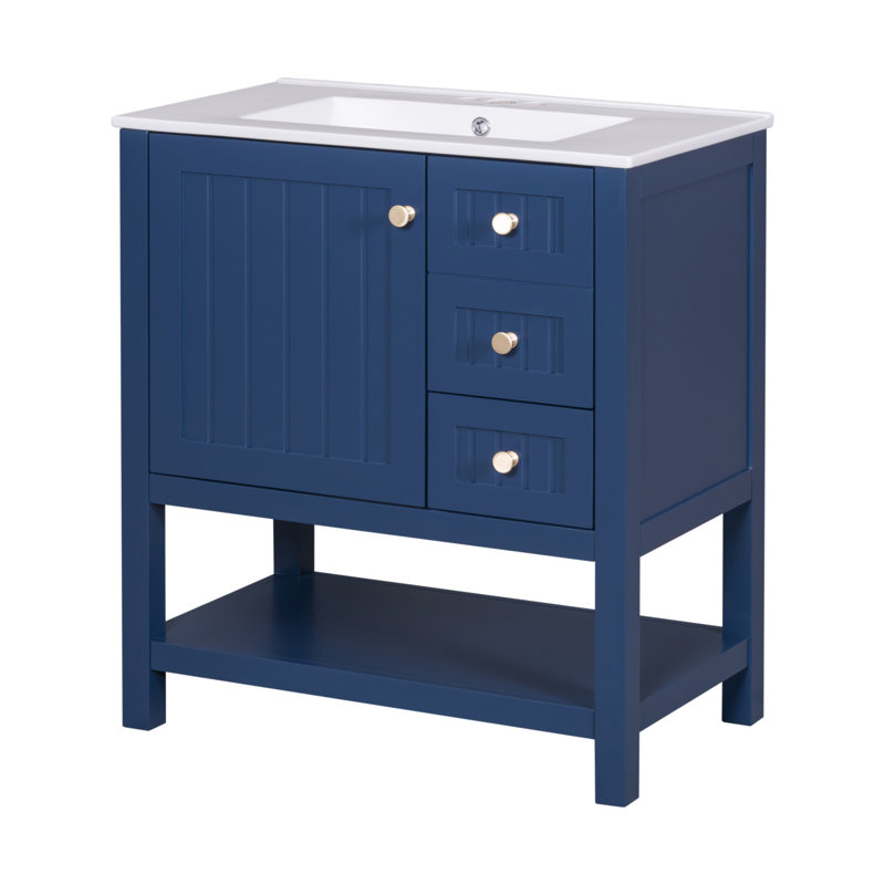 62 18.3'' Single Bathroom Vanity with Top, Blue