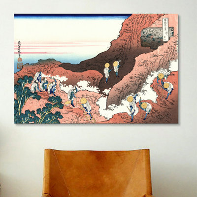 « escalade of mt. fuji » par katsushika hokusai,, reproduction d’art sur toile