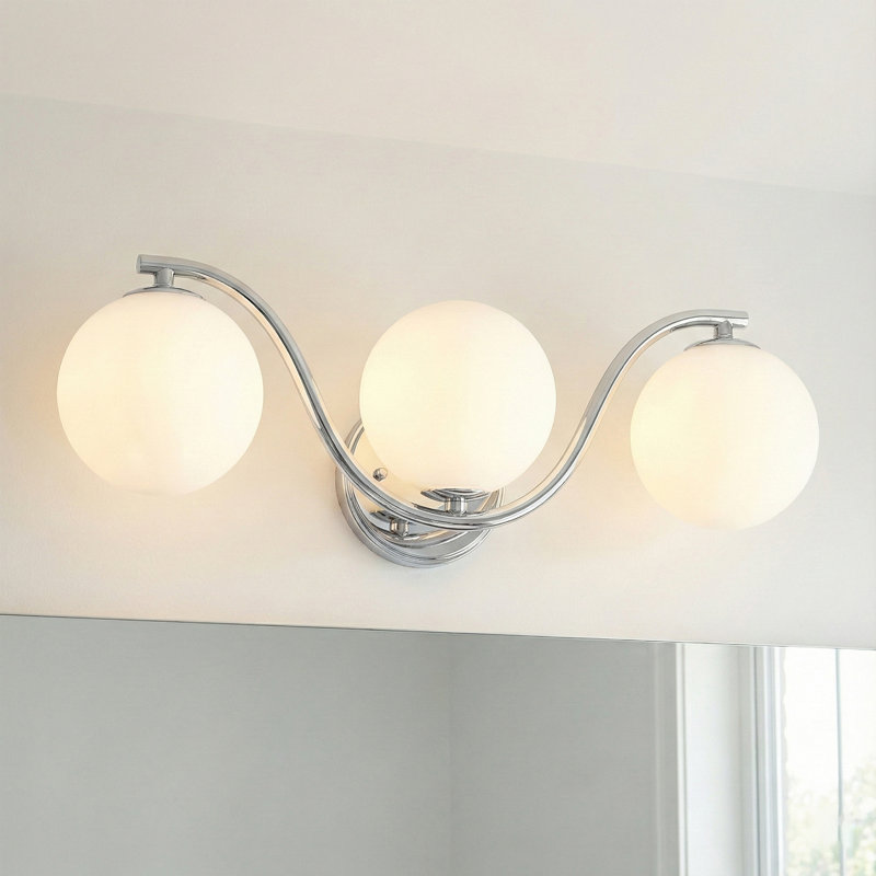 Éclairage pour meuble-lavabo Triple Globe Wave, Chrome chrome