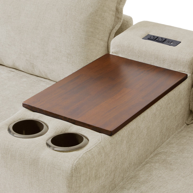 Canapé modulaire avec rangement Buelow, Polyester beige