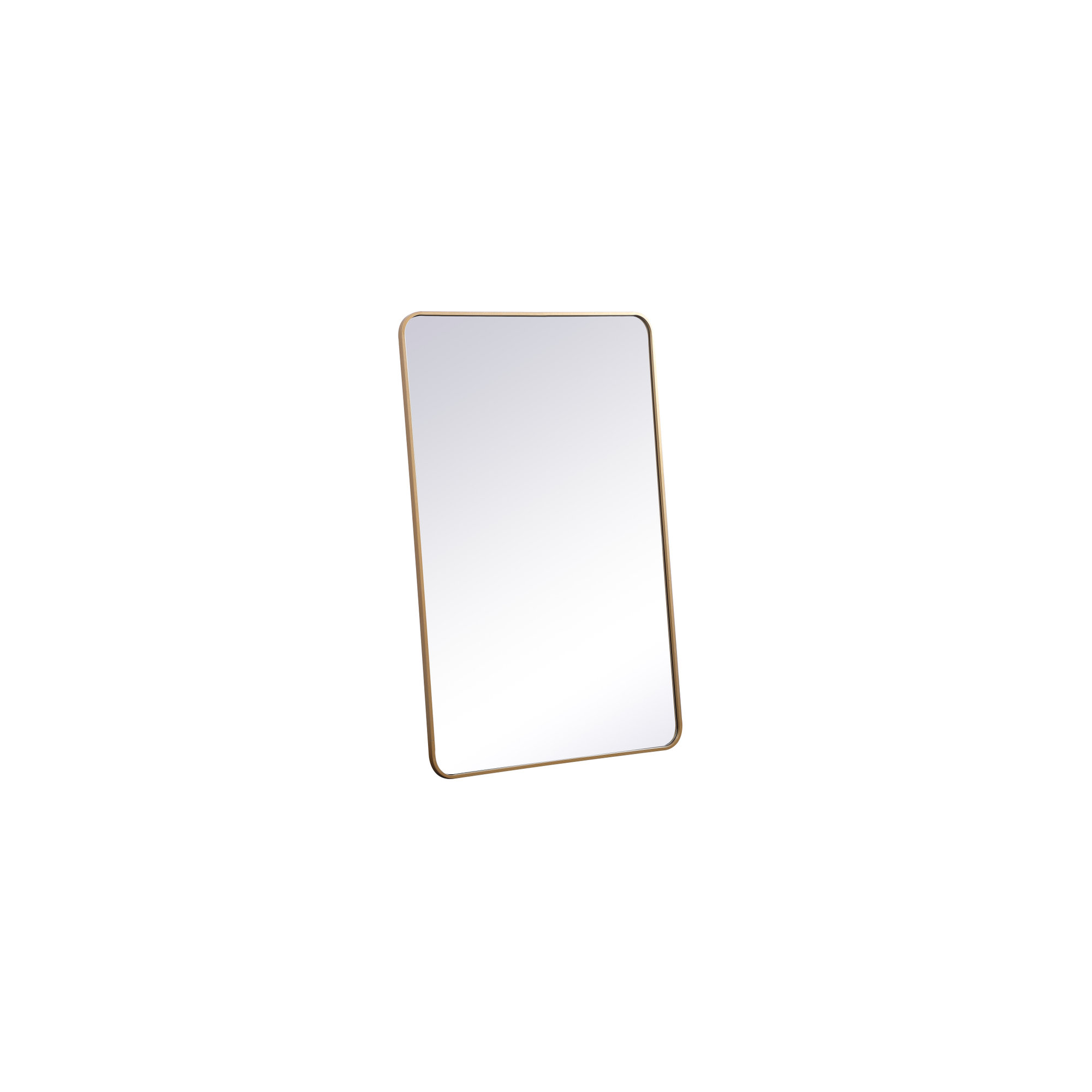 Sabine Metal Rounded Rectangle Wall Mirror, Brass, 48" x 30"