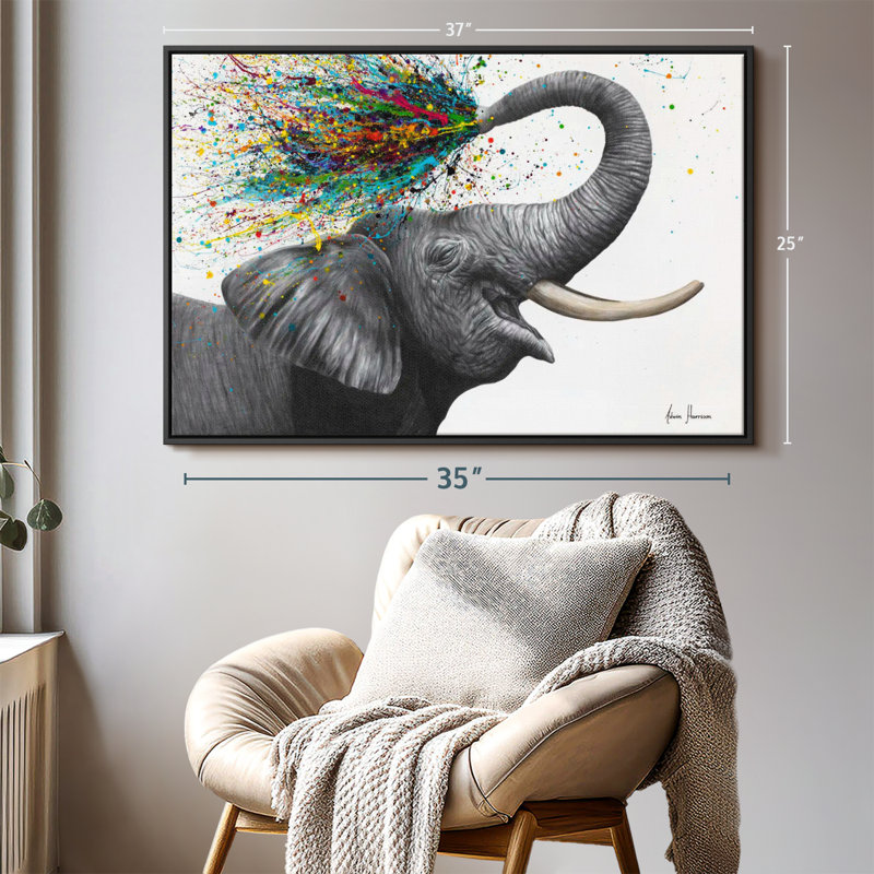 " Elephant Elation Canvas Print ", 25" H x 37" W