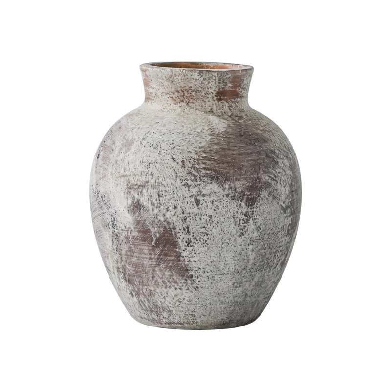Vase en céramique mouchetée, disponible en 2 couleurs, vase texturé pour tablette ou table à manger, décor rustique, Brown