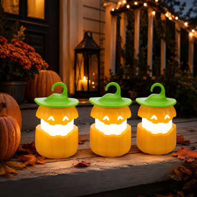 3 Pack Collapsible Pumpkin Lanterns with Color Changing LED Lights