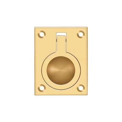 Deltana FRP25CR003 Flush Ring Pull, 2-1/2" x 1-7/8" in PVD Polished Brass