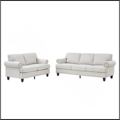 Canapé en tissu d'ameublement moderne et classique avec clous pour canapé 2 + 3 places