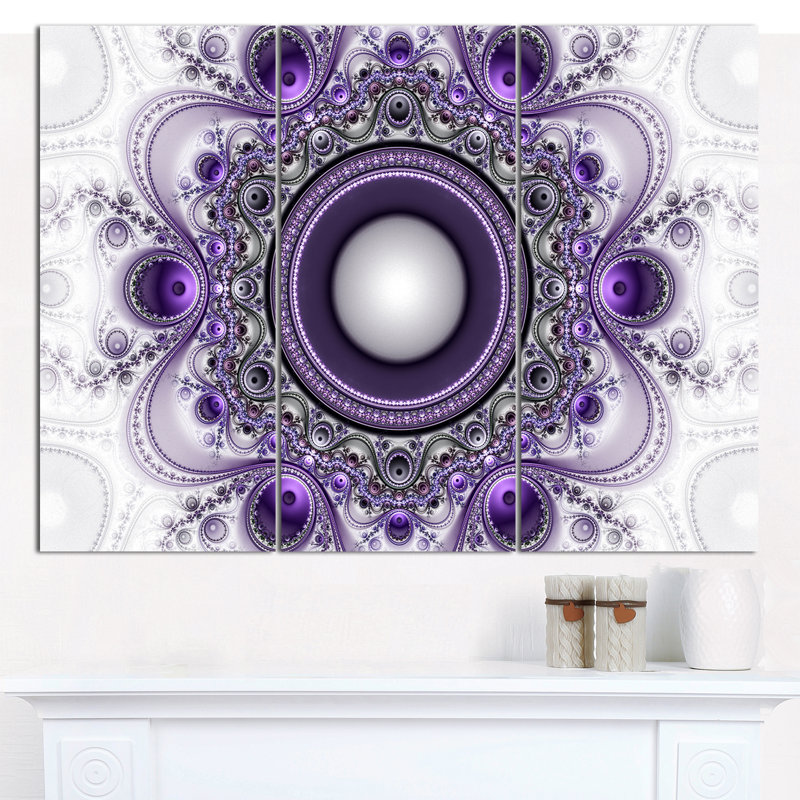 « mauve style fractal avec cercles », impression à multiples images sur toile