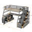 Lit mezzanine simple gris avec 7, 2 tablettes et un bureau. Fabrication en bois de pin robuste. Maison de jeu inspirée. Pour 6 personnes. Aucun sommier tapissier requis. L 94,7 po x l 56,8 po x H 68,3 po. Matelas non inclus-470891483
