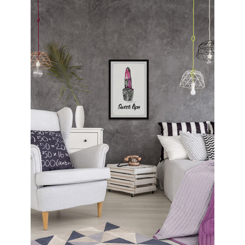 Sweet Lips 1 Piece Single Picture Frame Wall Art, 91 cm H x 61 cm W x 3.81cm D