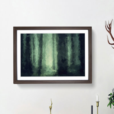 Green Misty Forest in Abstract - Framed Print