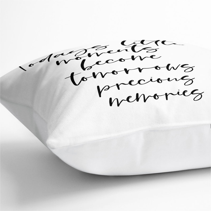 Todays Little Moments Scatter Cushion, White, 40cm H x 40cm W x 15cm D