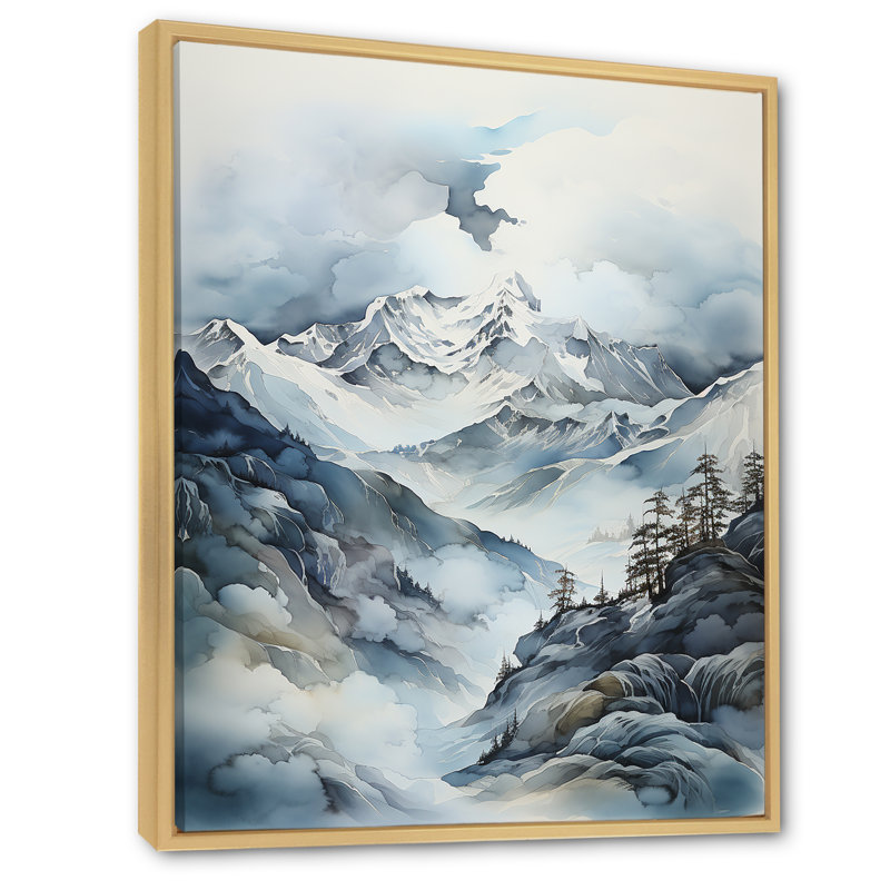 Minimalisme Groenland, horizon I sur toile, Cadre naturel flottant, H 32 po x l 24 po x P 1 po