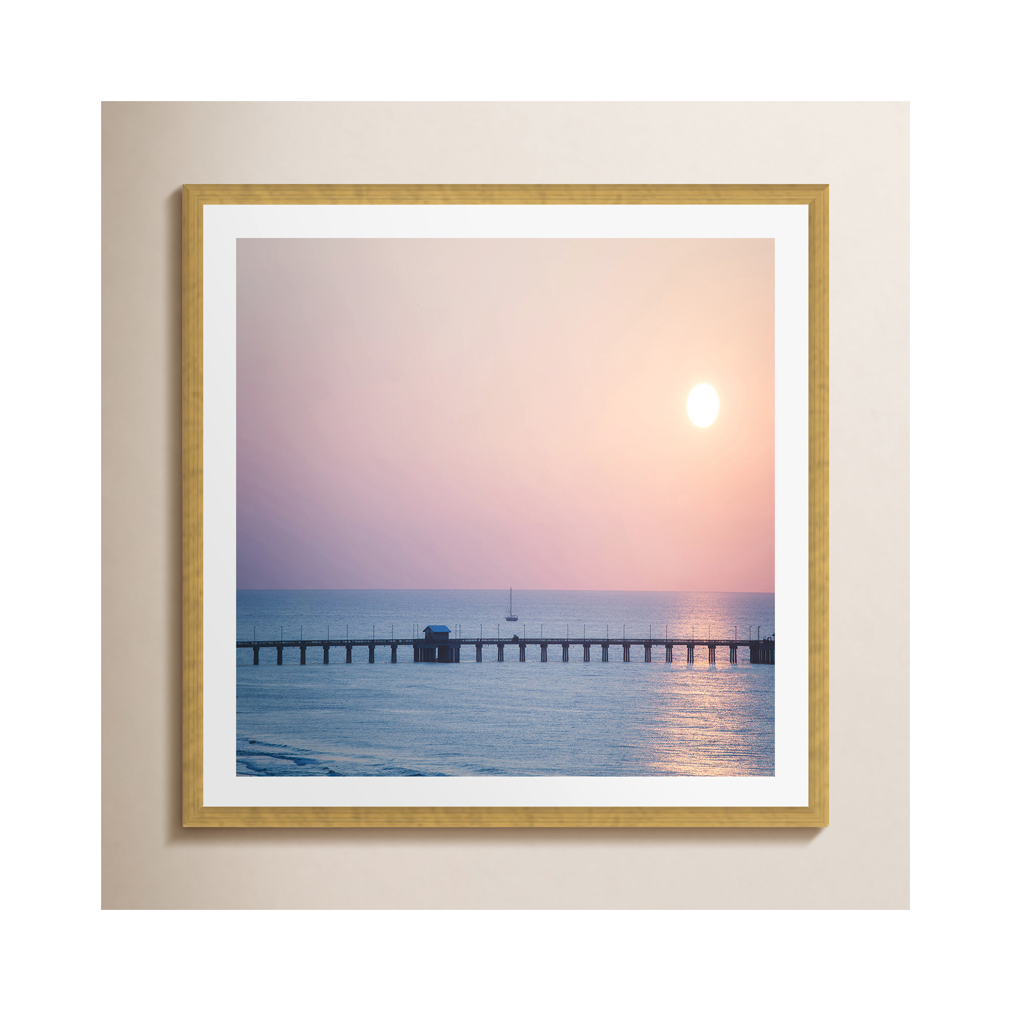 Morning Sail by Ann Hudec, Yes, Gold Single Picture Framed, 36" H x 36" W x 2" D