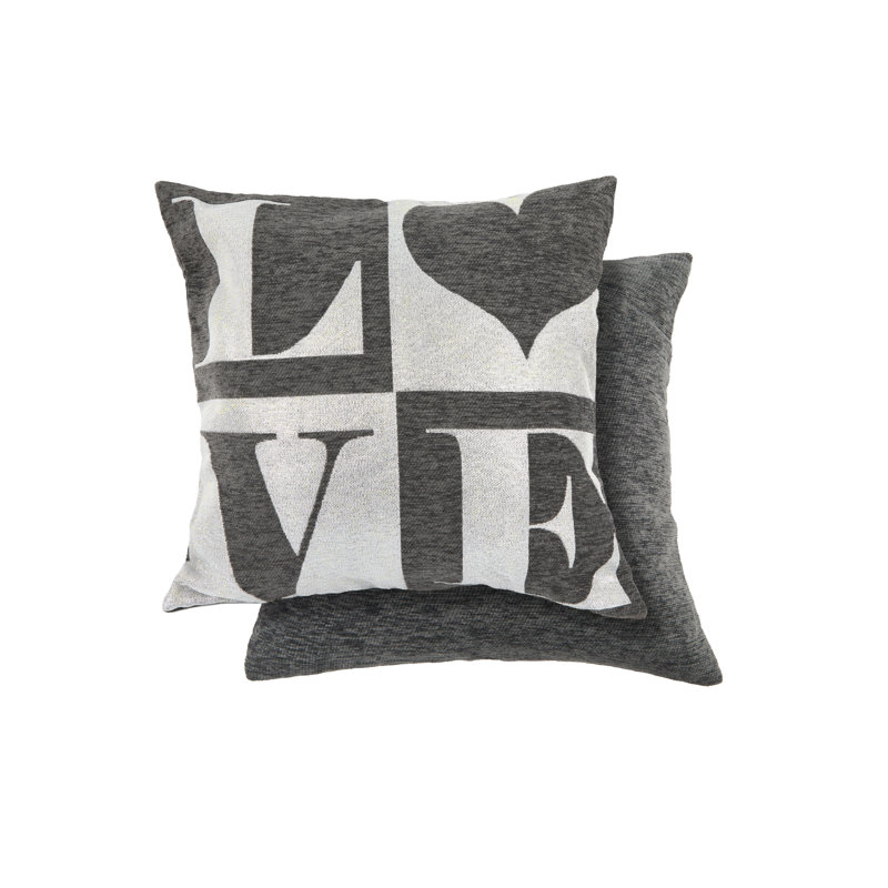 Koby Square Throw Pillow Cover, Black