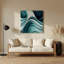 Gradient abstrait 50, art mural en métal bleu-938783099