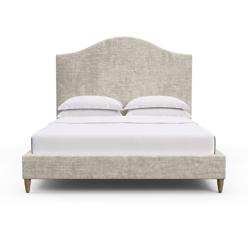 Montague Upholstered Bed, Full, Crushed Velvet Graphite, Weathered