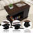 Adjustable End Table With Wheels,Modern Side Table With 360°Rotating Top And Storage Space-885491487