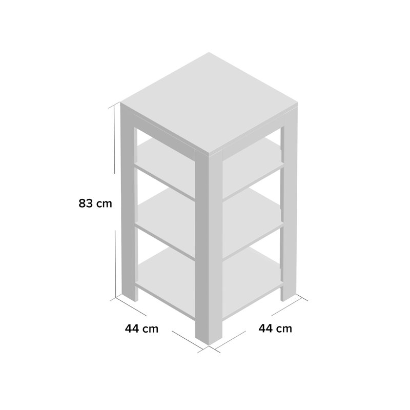 83cm H x 44cm W Solid Wood Etagere Bookcase