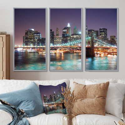 New York City Manhattan Skyscrapers " New York City Manhattan Skyscrapers " 3 - Pieces