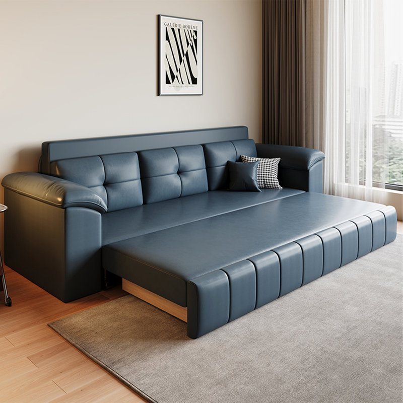 Canapé de salon en cuir Minimalist Modern, 33.9" H x 90.6" W x 33.1" D